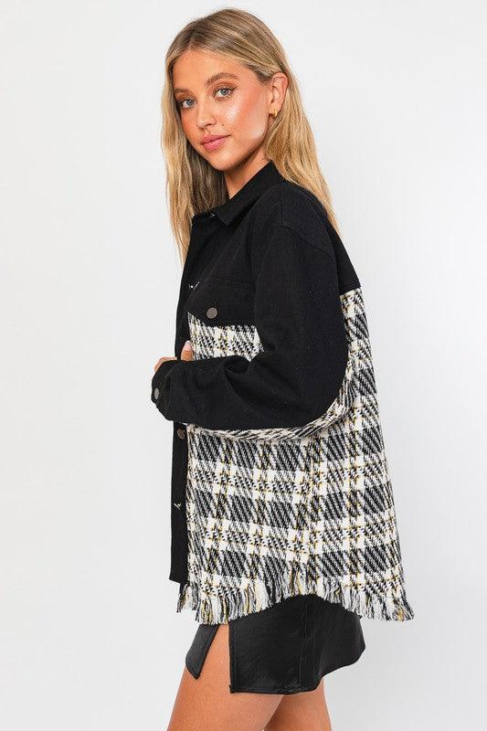 TWILL & TWEED MIX SHACKET - Lucianne Boutique