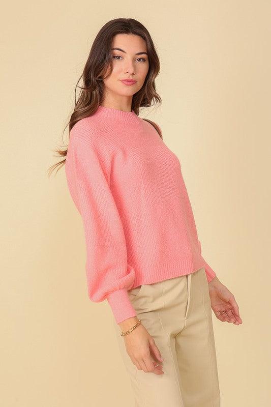 BALLOON PUFF SLEEVE SWEATER - Lucianne Boutique