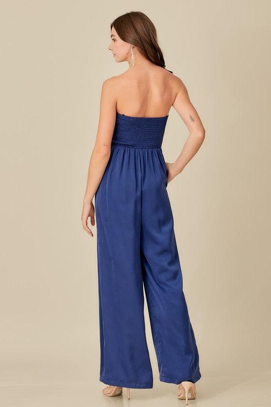 OVERLAPPING TOP DETAILED JUMPSUIT - Lucianne Boutique