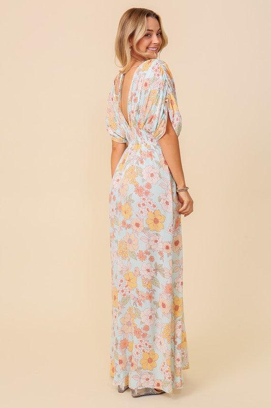 floral print brunch spring summer maxi sundress - Lucianne Boutique