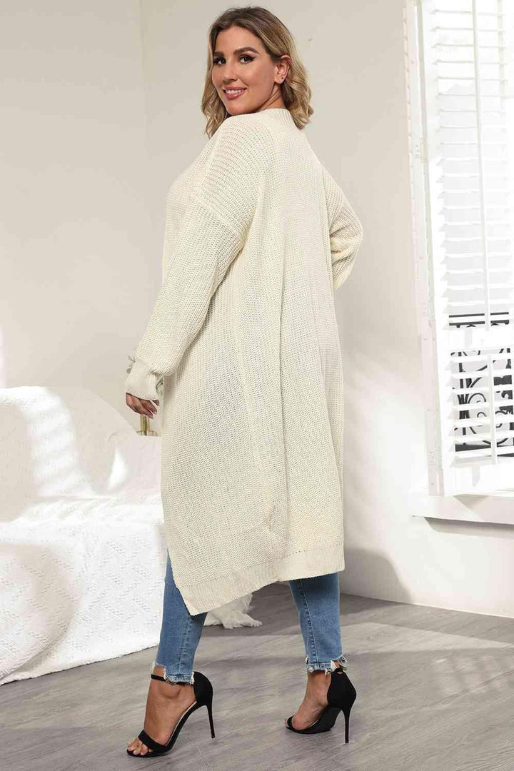 Plus Size Open Front Long Sleeve Cardigan - Lucianne Boutique