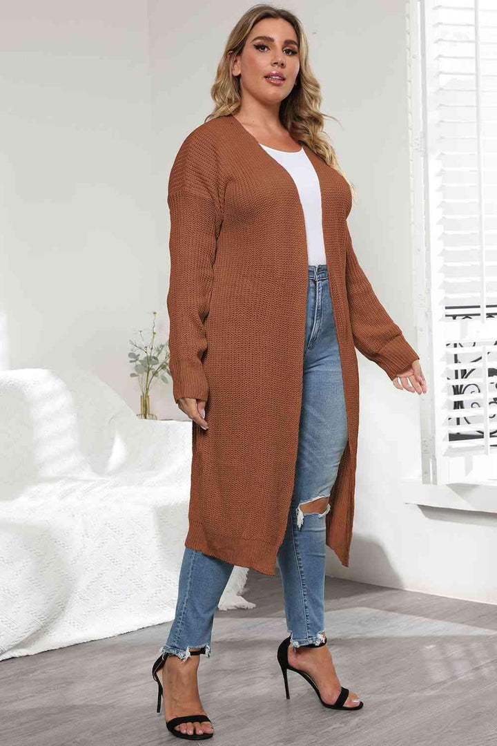 Plus Size Open Front Long Sleeve Cardigan - Lucianne Boutique