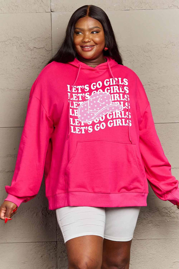 Simply Love Simply Love Full Size LET’S GO GIRLS Graphic Dropped Shoulder Hoodie - Lucianne Boutique