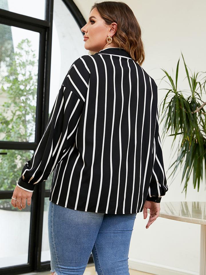 Plus Size Striped Shirt - Lucianne Boutique