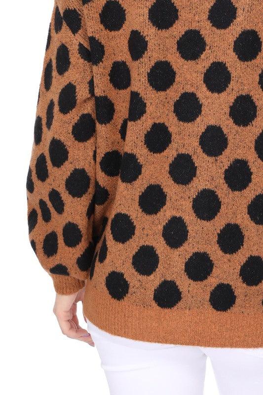 Polka Dot Jacquard Sweater Shrug Cardigan - Lucianne Boutique