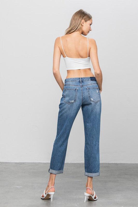 Ripped Boyfriend Jeans - Lucianne Boutique