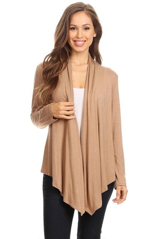 Solid Waist length cardigan in a loose fit - Lucianne Boutique