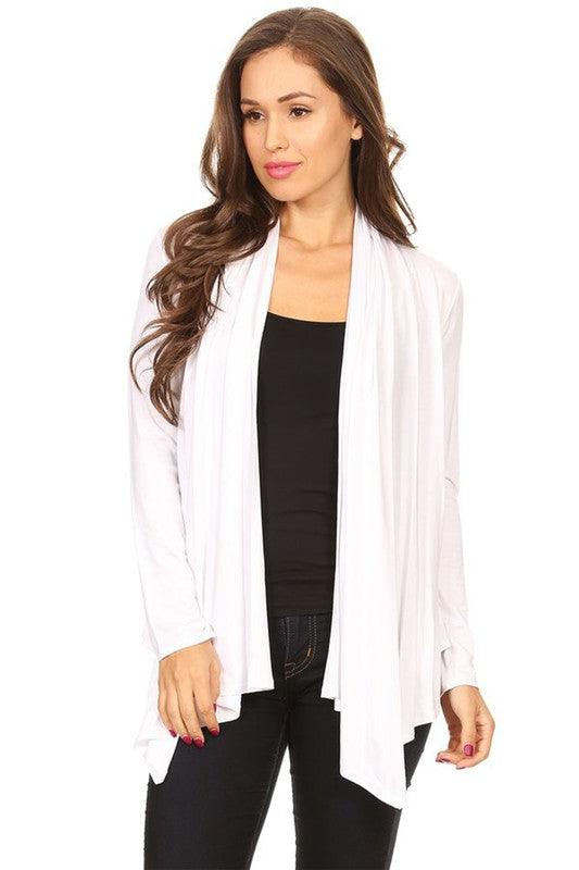 Solid Waist length cardigan in a loose fit - Lucianne Boutique