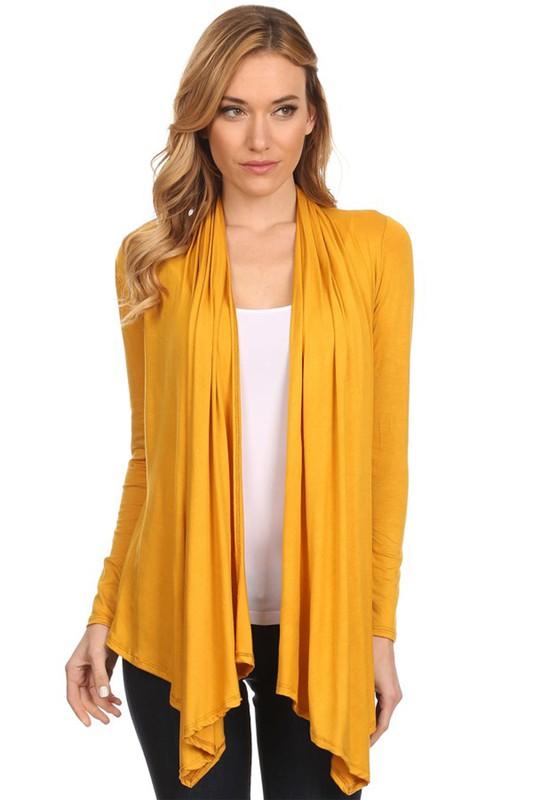 Solid Waist length cardigan in a loose fit - Lucianne Boutique