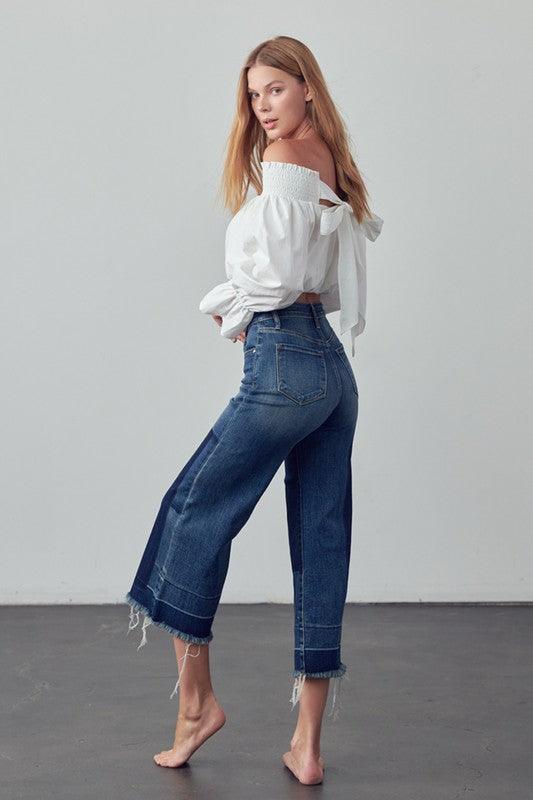 Mid Rise Crop Flare Jeans - Lucianne Boutique