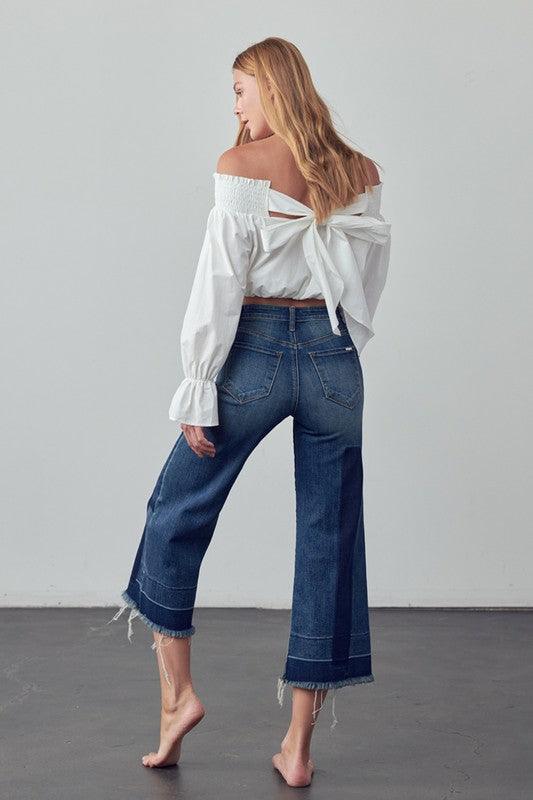 Mid Rise Crop Flare Jeans - Lucianne Boutique