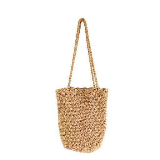Knitted Scalloped Edge Tote - Lucianne Boutique