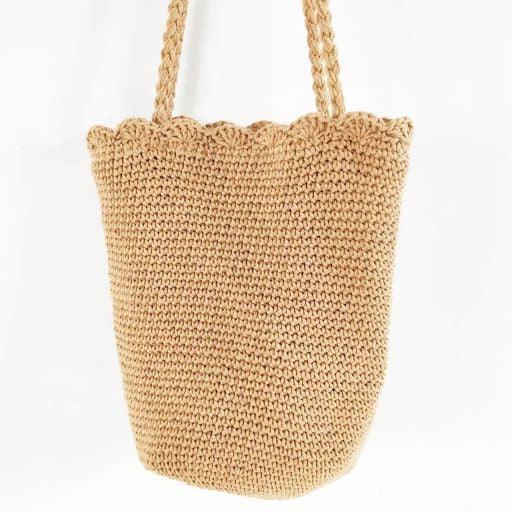 Knitted Scalloped Edge Tote - Lucianne Boutique