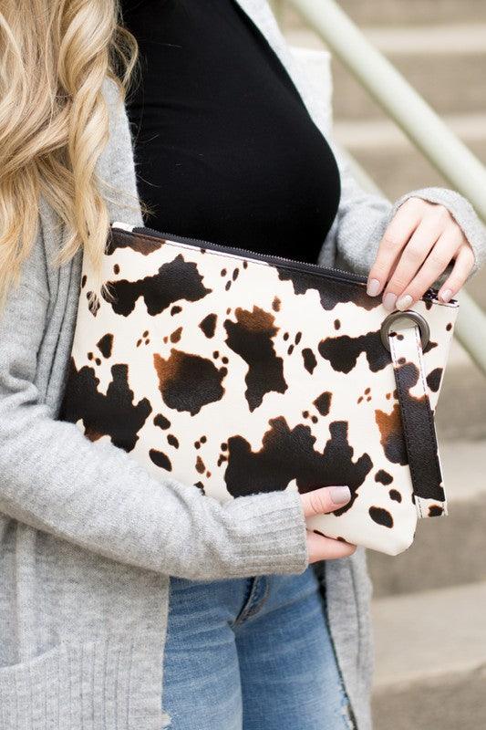 Cow Print Oversized Everyday Clutch - Lucianne Boutique