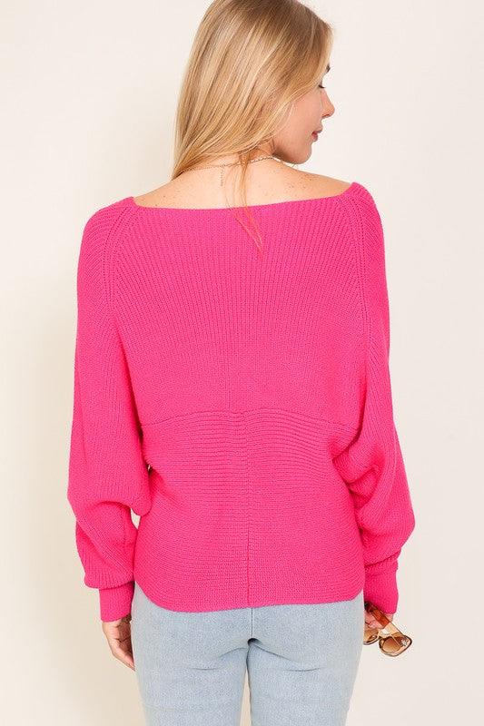 Cross Over Front Sweater - Lucianne Boutique