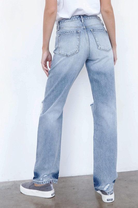 High Waist Loose Straight Jeans - Lucianne Boutique