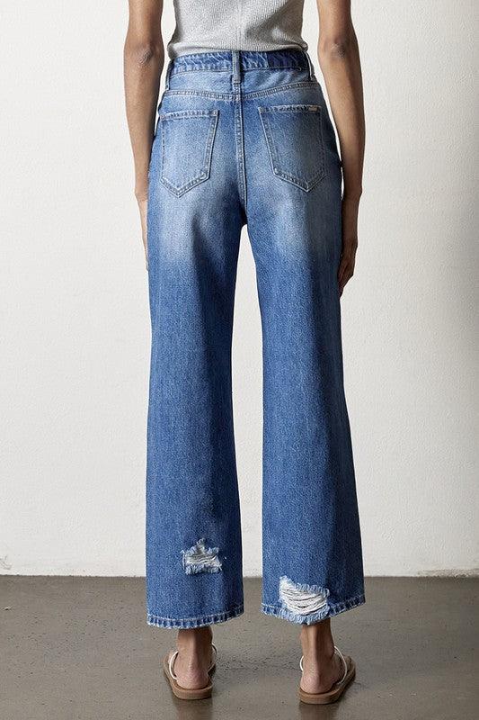 Destroyed Straight Jeans - Lucianne Boutique