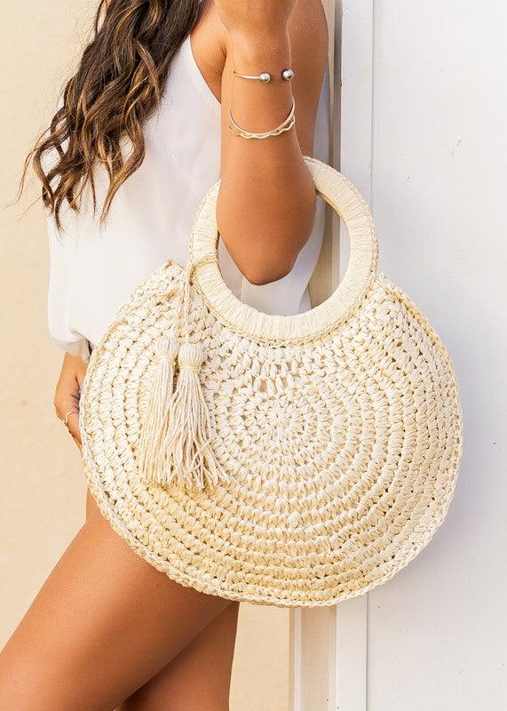 Straw Tassel O-Ring Tote - Lucianne Boutique