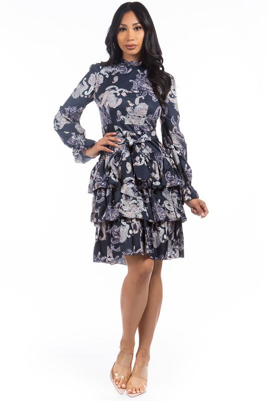 FLORAL TIERED  FASHION DRESS