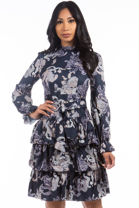 FLORAL TIERED  FASHION DRESS