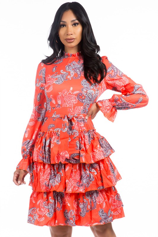 FLORAL TIERED  FASHION DRESS