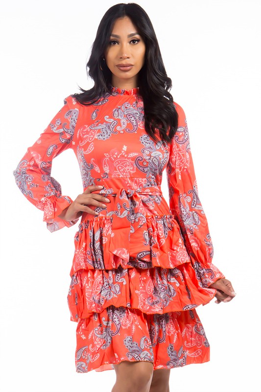 FLORAL TIERED  FASHION DRESS