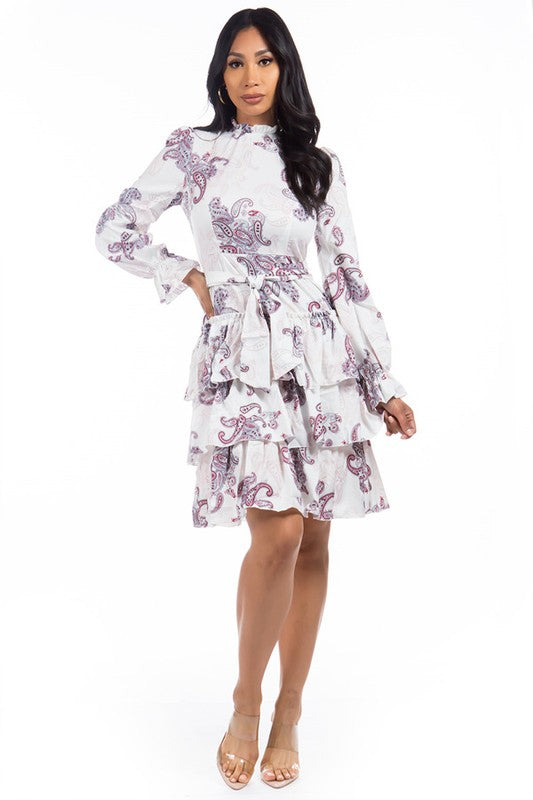 FLORAL TIERED  FASHION DRESS