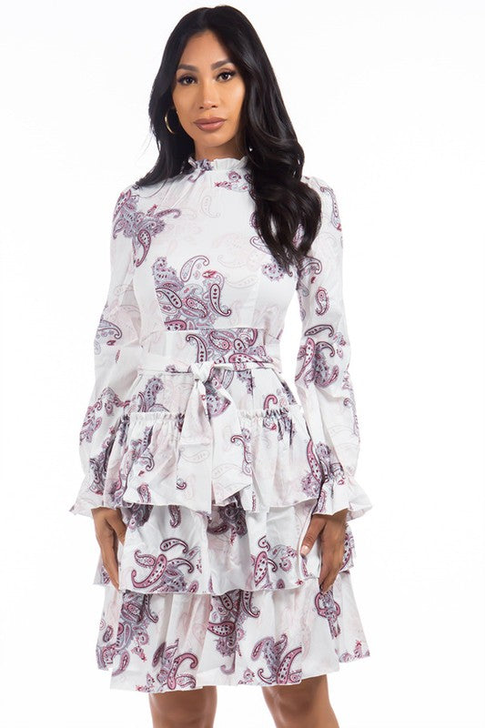 FLORAL TIERED  FASHION DRESS