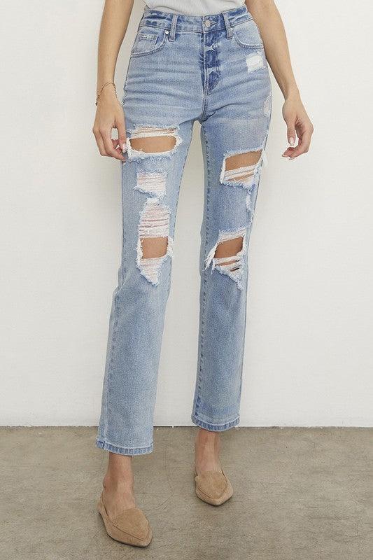 Ripped Boyfriend Jeans - Lucianne Boutique