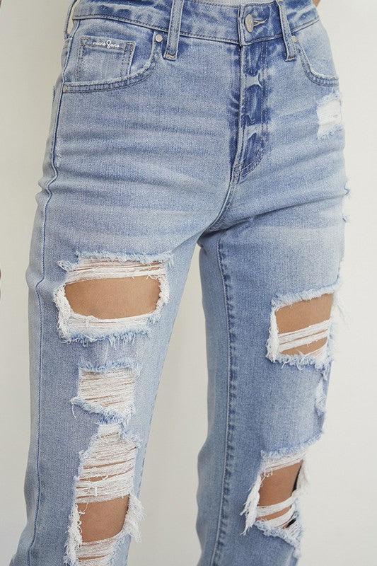 Ripped Boyfriend Jeans - Lucianne Boutique