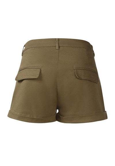 Pleated Flap Pocket Shorts