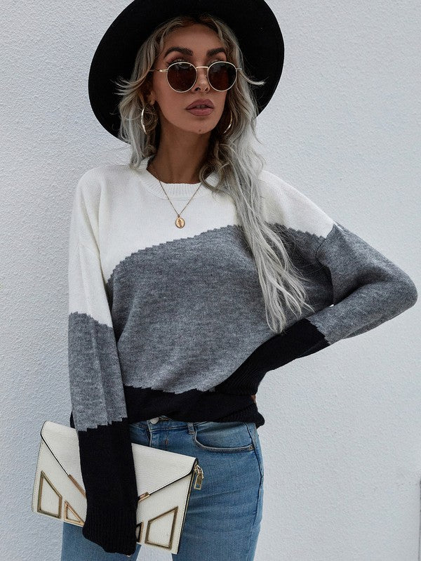 Women's Long Sleeve Round Neck Sweater