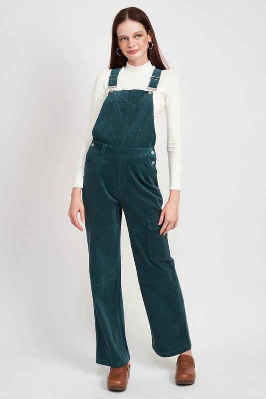 WIDE LEG CARGO OVERALL - Lucianne Boutique