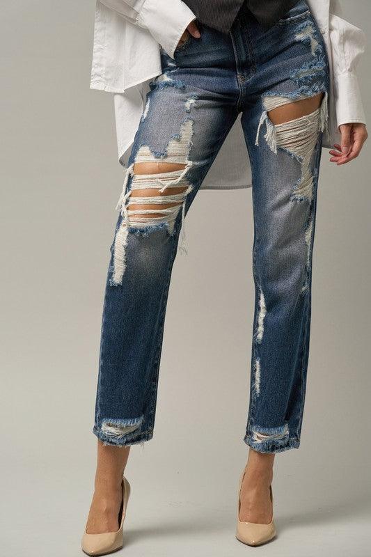 High Waist Straight Jeans - Lucianne Boutique