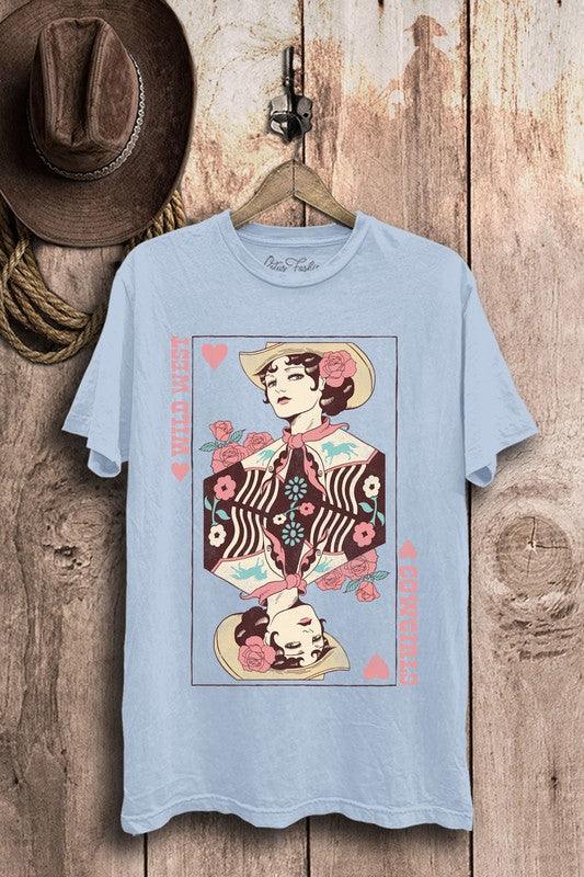Wild West Queen of Hearts Cowgirl Graphic Top - Lucianne Boutique