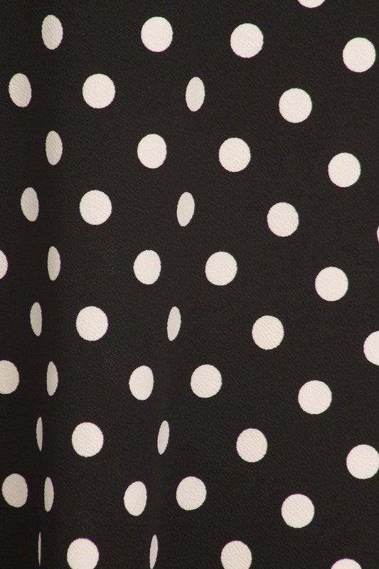 Polka dot print, knee length skirt - Lucianne Boutique