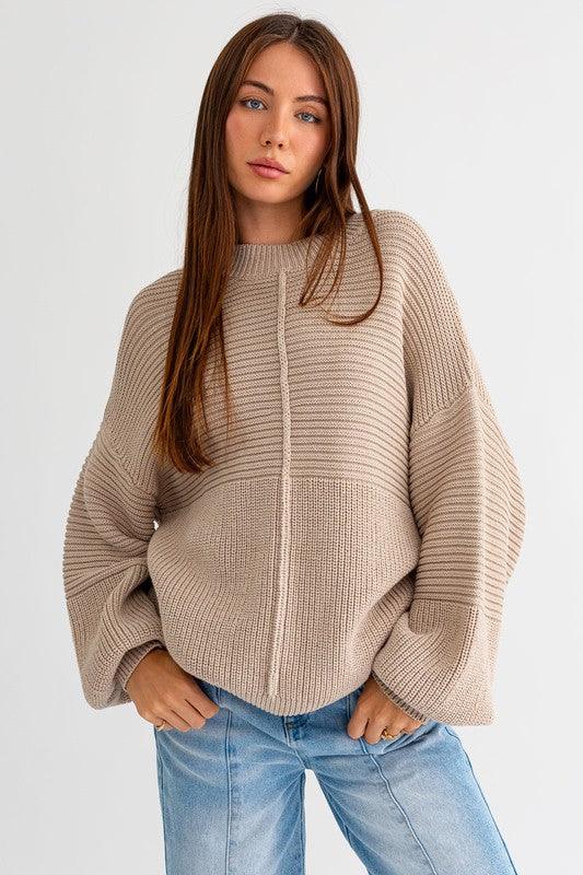 Ribbed Knitted Sweater - Lucianne Boutique