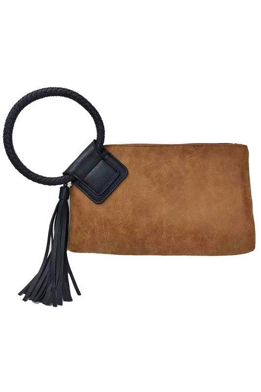 Fashion Cuff Handle Tassel Wristlet Clutch - Lucianne Boutique