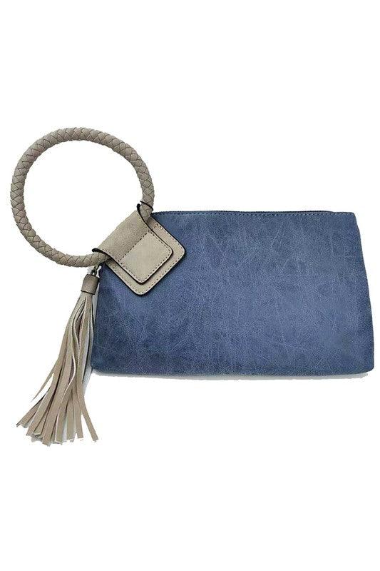 Fashion Cuff Handle Tassel Wristlet Clutch - Lucianne Boutique