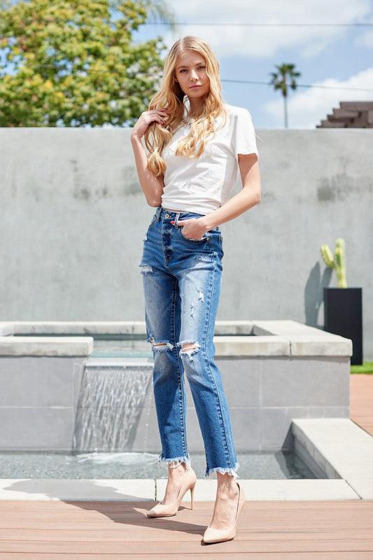 HIGH RISE RELAXED SKINNY - Lucianne Boutique