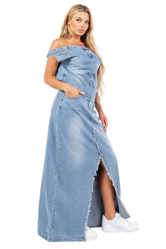 SEXY FASHION DENIM 2PCS SET - Lucianne Boutique