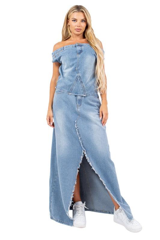 SEXY FASHION DENIM 2PCS SET - Lucianne Boutique