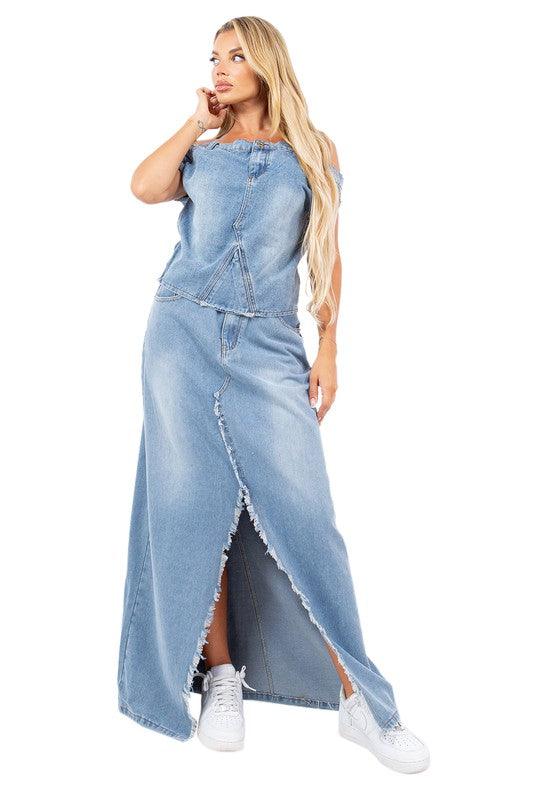 SEXY FASHION DENIM 2PCS SET - Lucianne Boutique