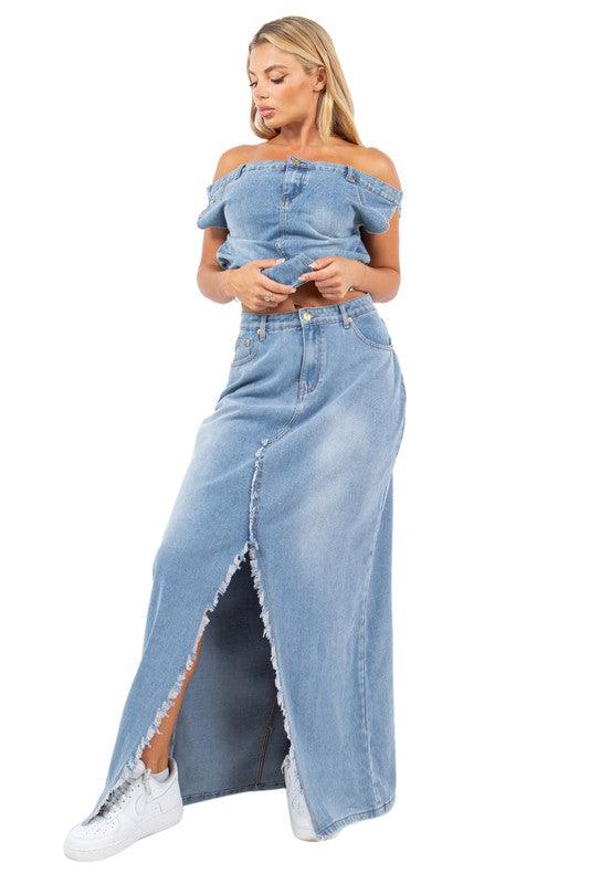 SEXY FASHION DENIM 2PCS SET - Lucianne Boutique