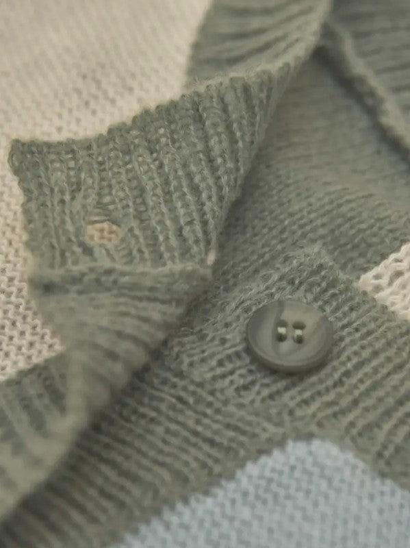 Sage Beige Cream Solid Button Up Sweater Cardigan - Lucianne Boutique