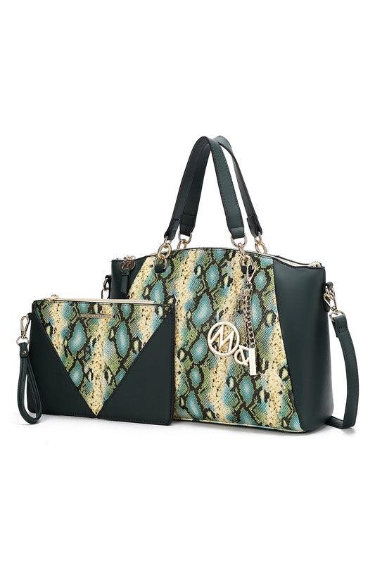 MKF Addison Snake Embossed Tote Bag and Wallet Mia - Lucianne Boutique