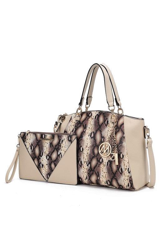 MKF Addison Snake Embossed Tote Bag and Wallet Mia - Lucianne Boutique