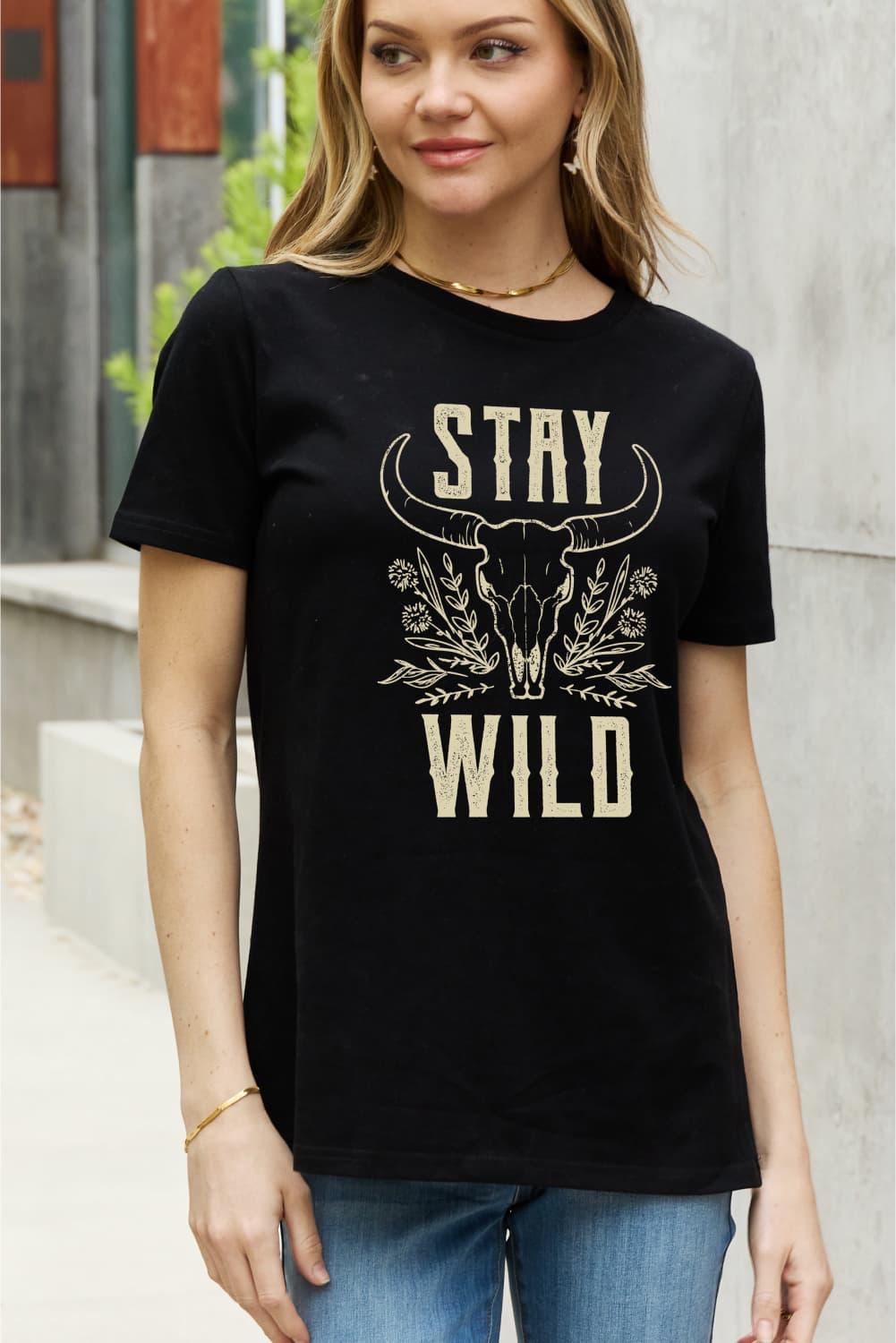 Simply Love Simply Love Full Size STAY WILD Graphic Cotton Tee - Lucianne Boutique