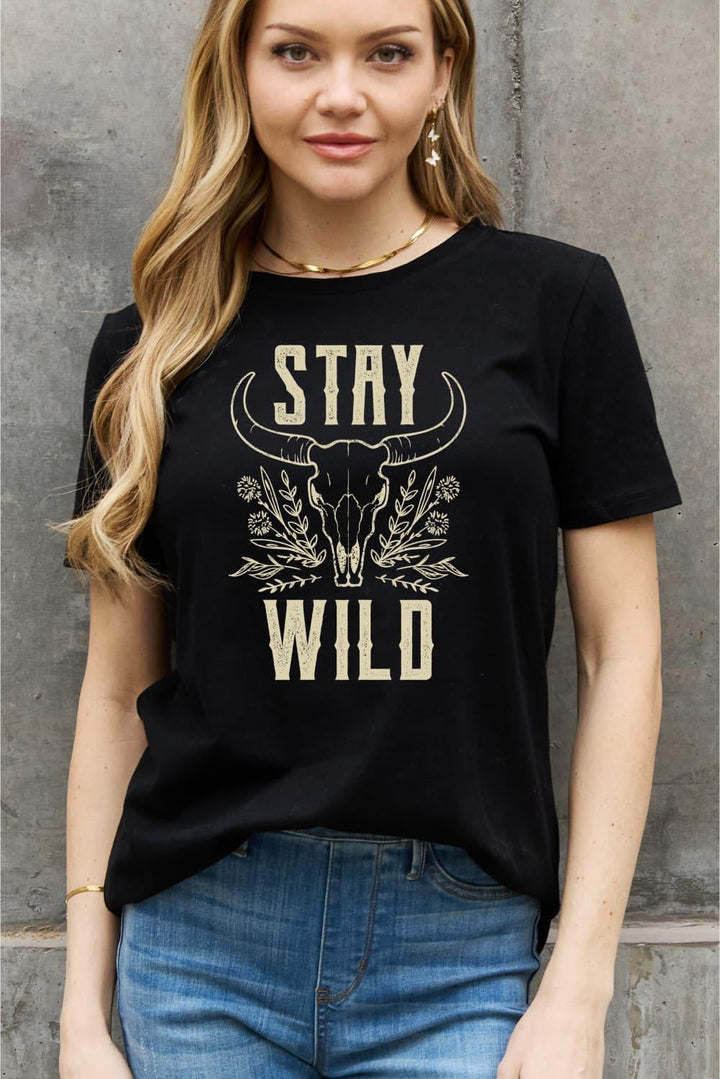 Simply Love Simply Love Full Size STAY WILD Graphic Cotton Tee - Lucianne Boutique