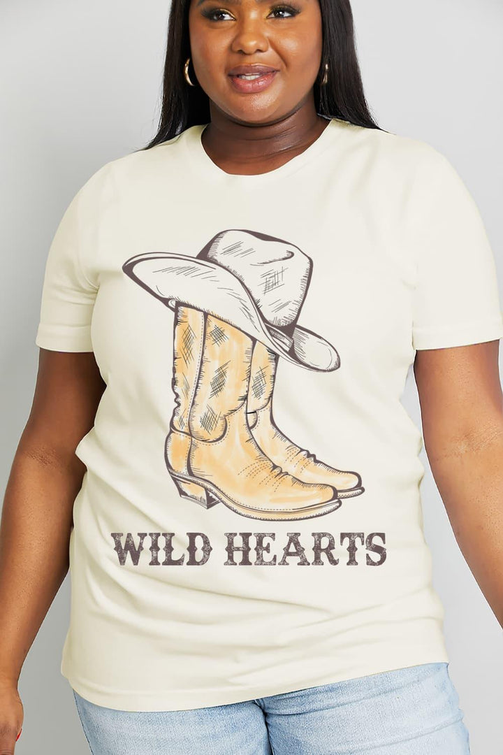 Simply Love Full Size WILD HEARTS Graphic Cotton Tee - Lucianne Boutique